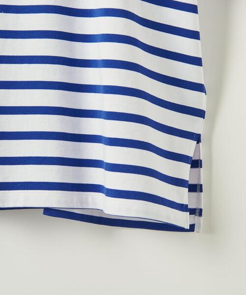 info. BEAUTY&YOUTH（インフォビューティアンドユース）の「【WEB限定】 ＜info. BEAUTY&YOUTH＞ スーパービッグ ナバルボーダーハーフスリーブ（Tシャツ/カットソー・メンズ・ブラック/その他1/ロイヤルブルー・S/M/L）」の7枚目の写真