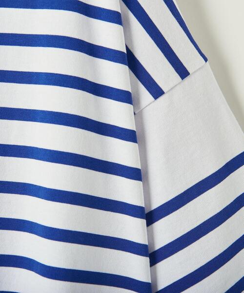 info. BEAUTY&YOUTH（インフォビューティアンドユース）の「【WEB限定】 ＜info. BEAUTY&YOUTH＞ スーパービッグ ナバルボーダーハーフスリーブ（Tシャツ/カットソー・メンズ・ブラック/その他1/ロイヤルブルー・S/M/L）」の8枚目の写真