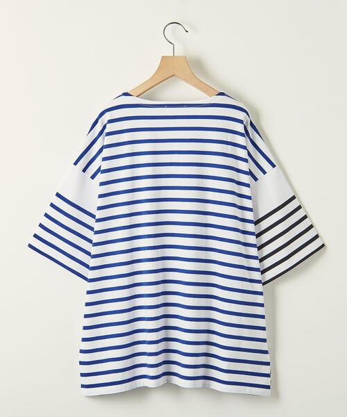 info. BEAUTY&YOUTH（インフォビューティアンドユース）の「【WEB限定】 ＜info. BEAUTY&YOUTH＞ スーパービッグ ナバルボーダーハーフスリーブ（Tシャツ/カットソー・メンズ・ブラック/その他1/ロイヤルブルー・S/M/L）」の11枚目の写真