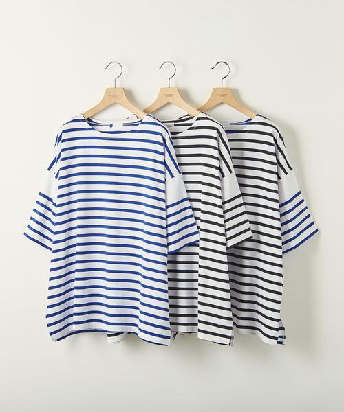 info. BEAUTY&YOUTH（インフォビューティアンドユース）の「【WEB限定】 ＜info. BEAUTY&YOUTH＞ スーパービッグ ナバルボーダーハーフスリーブ（Tシャツ/カットソー・メンズ・ブラック/その他1/ロイヤルブルー・S/M/L）」の13枚目の写真