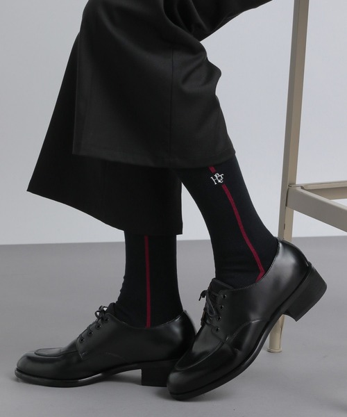 HARE（ハレ）の「HAREロゴラインSOX(HARE)（ソックス/靴下・メンズ・ベージュ/パープル/レッド・FREE）」の3枚目の写真