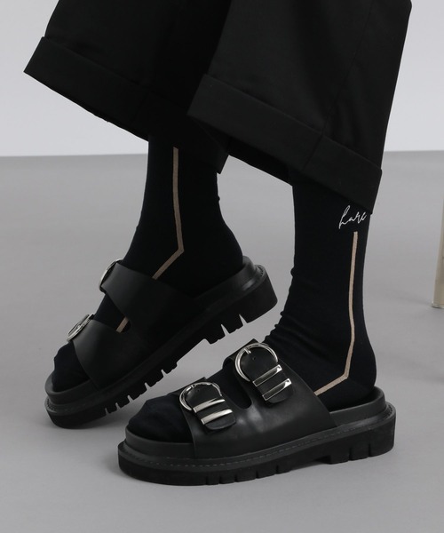 HARE（ハレ）の「HAREロゴラインSOX(HARE)（ソックス/靴下・メンズ・ベージュ/パープル/レッド・FREE）」の11枚目の写真