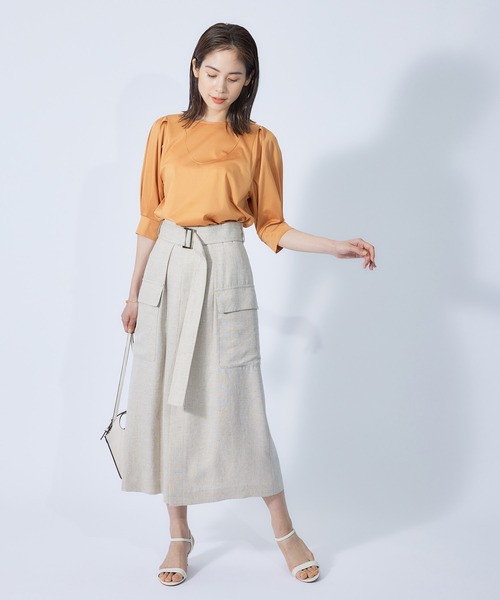 ROPE'（ロペ）の「クリア天竺タックスリーブカットソー（Tシャツ/カットソー・レディース・ホワイト/ブラック/ブラウン/オレンジ/ターコイズブルー・38）」の18枚目の写真