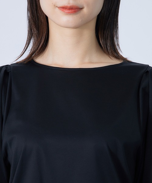 ROPE'（ロペ）の「クリア天竺タックスリーブカットソー（Tシャツ/カットソー・レディース・ホワイト/ブラック/ブラウン/オレンジ/ターコイズブルー・38）」の10枚目の写真