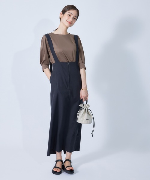 ROPE'（ロペ）の「クリア天竺タックスリーブカットソー（Tシャツ/カットソー・レディース・ホワイト/ブラック/ブラウン/オレンジ/ターコイズブルー・38）」の14枚目の写真