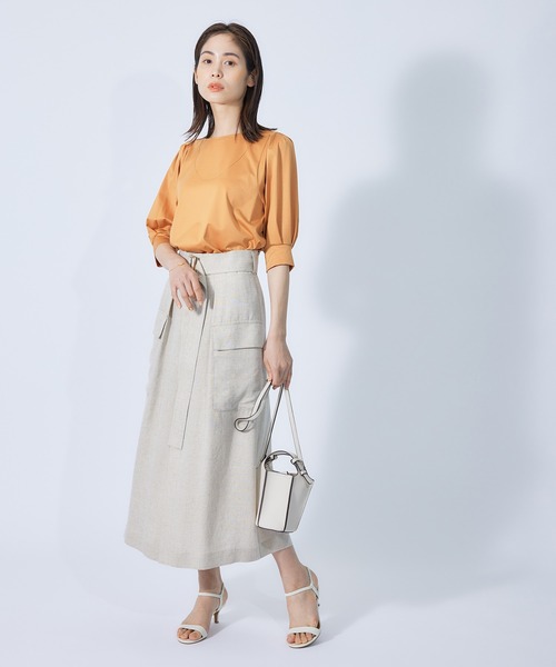 ROPE'（ロペ）の「クリア天竺タックスリーブカットソー（Tシャツ/カットソー・レディース・ホワイト/ブラック/ブラウン/オレンジ/ターコイズブルー・38）」の20枚目の写真