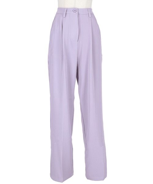 coca(coca)(コカ)の「タックセンタープレスワイドパンツ(スラックス・レディース・ベージュ/パープル・S/M/L)」の22枚目の写真