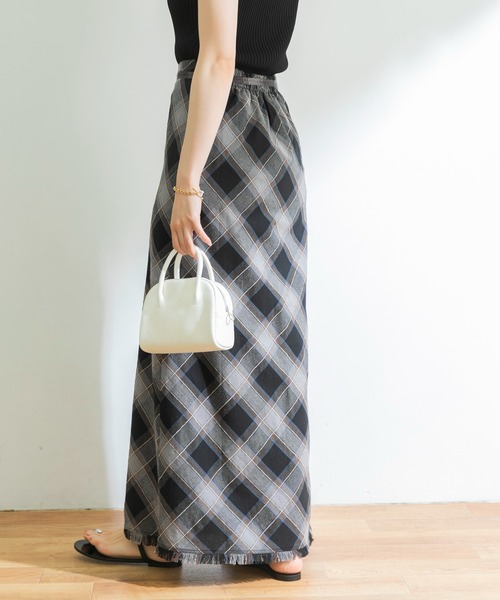 ☆rinrinparts販売お休み中さま専用☆アーバンリサーチチェックスカート他 URBAN RESEARCH スカート バイアスチェックフリンジスカート