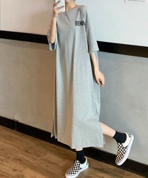 レタリングバックロゴ Tシャツワンピース