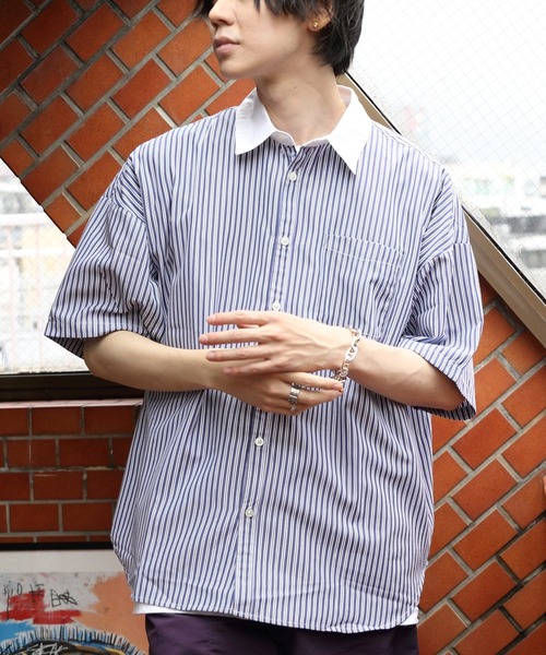 ８(eight)（エイト）の「ビッグクレリックシャツ（シャツ/ブラウス・メンズ・ネイビー/グレー/グリーン/ブラック・MEDIUM/LARGE/X-LARGE）」の4枚目の写真