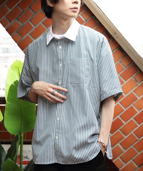 ８(eight)（エイト）の「ビッグクレリックシャツ（シャツ/ブラウス・メンズ・ネイビー/グレー/グリーン/ブラック・MEDIUM/LARGE/X-LARGE）」の15枚目の写真