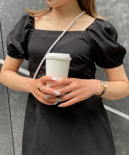 WEGO（ウィゴー）の「WEGO/【一部店舗限定】スクエアネックミニワンピース（ワンピース・レディース・ブラック/その他1・FREE）」の6枚目の写真