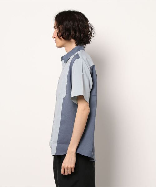 BACK NUMBER(バックナンバー)の「接触冷感、ストレッチ素材で夏でも快適【BACK NUMBER】「COOL」半袖バイカラーシャツ(シャツ/ブラウス・メンズ・ブルー/ベージュ/グリーン・M/XL/L/S)」の4枚目の写真