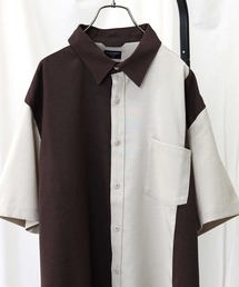 接触冷感、ストレッチ素材で夏でも快適【BACK NUMBER】「COOL」半袖バイカラーシャツ