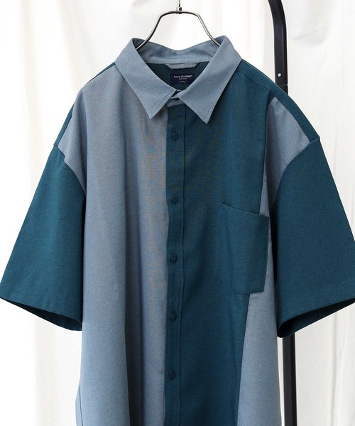 BACK NUMBER(バックナンバー)の「接触冷感、ストレッチ素材で夏でも快適【BACK NUMBER】「COOL」半袖バイカラーシャツ(シャツ/ブラウス・メンズ・ブルー/ベージュ/グリーン・M/XL/L/S)」の2枚目の写真