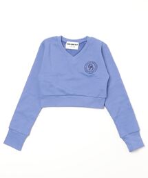 A'GEM/9 × .kom『ODD ONE OUT/オッドワンアウト』 Vネック クロップドスウェットシャツ