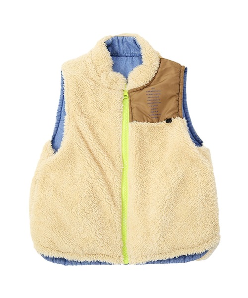 DILASH（ディラッシュ）の「デニムボアリバーシブルベスト（ベスト・キッズ・チャコール/ベージュ/ブラウン・80/90/100/110/120/130/140）」の3枚目の写真