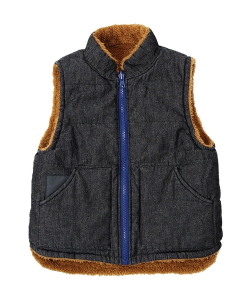 DILASH（ディラッシュ）の「デニムボアリバーシブルベスト（ベスト・キッズ・チャコール/ベージュ/ブラウン・80/90/100/110/120/130/140）」の18枚目の写真