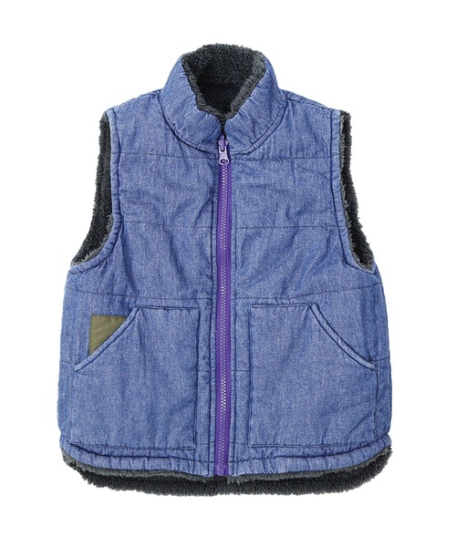DILASH（ディラッシュ）の「デニムボアリバーシブルベスト（ベスト・キッズ・チャコール/ベージュ/ブラウン・80/90/100/110/120/130/140）」の19枚目の写真