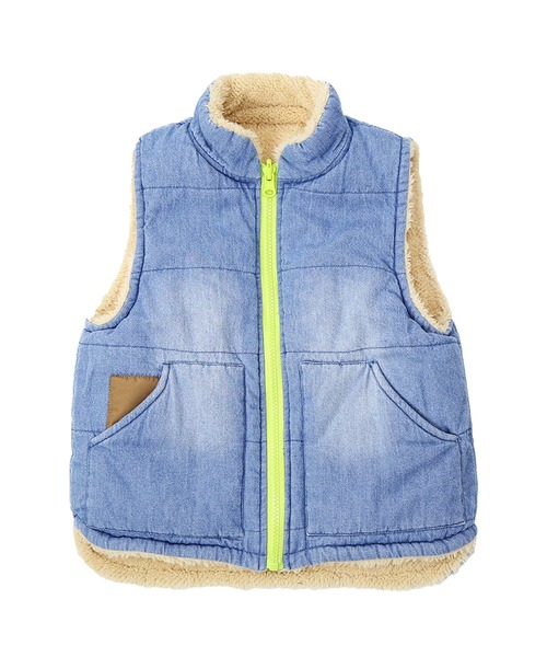 DILASH（ディラッシュ）の「デニムボアリバーシブルベスト（ベスト・キッズ・チャコール/ベージュ/ブラウン・80/90/100/110/120/130/140）」の20枚目の写真
