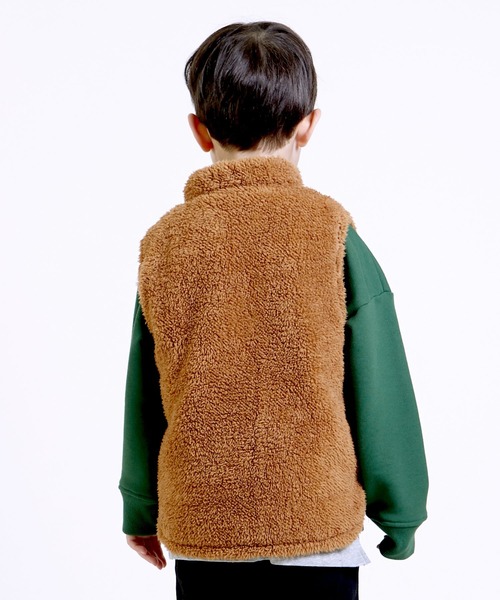 DILASH（ディラッシュ）の「デニムボアリバーシブルベスト（ベスト・キッズ・チャコール/ベージュ/ブラウン・80/90/100/110/120/130/140）」の8枚目の写真