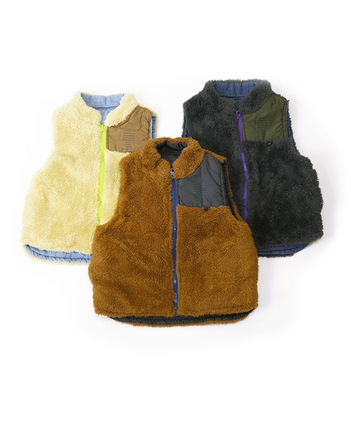 DILASH（ディラッシュ）の「デニムボアリバーシブルベスト（ベスト・キッズ・チャコール/ベージュ/ブラウン・80/90/100/110/120/130/140）」の16枚目の写真