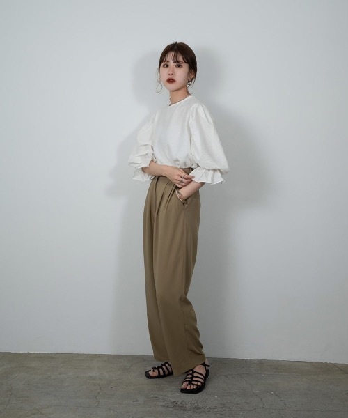 Amiur（エミレ）の「balloon puff sleeve tops（その他トップス・レディース・ホワイト/ブラック・FREE）」の5枚目の写真