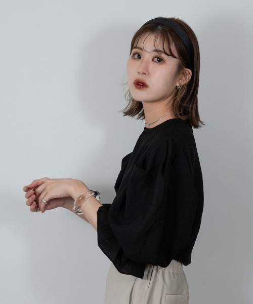 Amiur（エミレ）の「balloon puff sleeve tops（その他トップス・レディース・ホワイト/ブラック・FREE）」の8枚目の写真