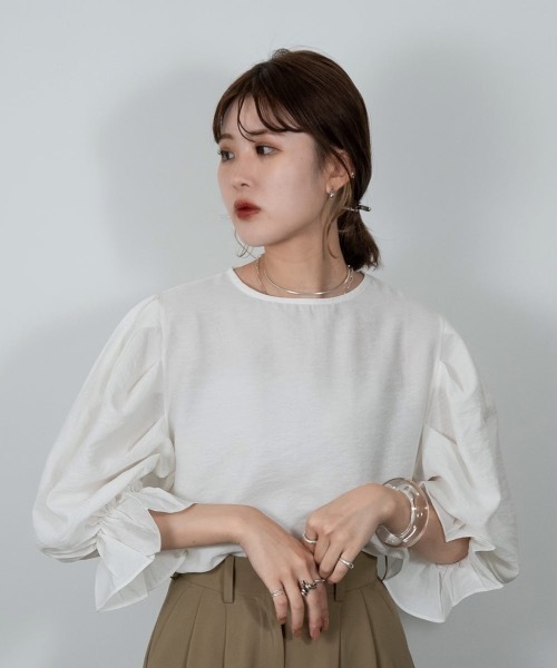 Amiur（エミレ）の「balloon puff sleeve tops（その他トップス・レディース・ホワイト/ブラック・FREE）」の13枚目の写真