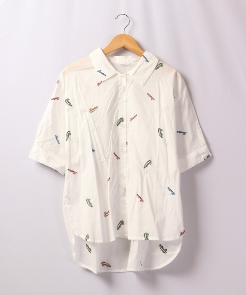 Quelle Chance（ケルシャンス）の「Quelle chance ロゴ刺繍5分袖シャツ（シャツ/ブラウス・レディース・ホワイト/ネイビー/サックスブルー・M/L）」の16枚目の写真
