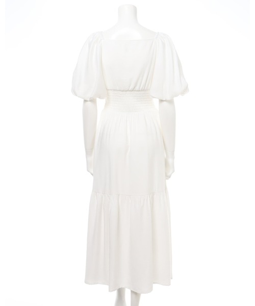 INGNI（イング）の「カシュクールティアードパフスリーブ／ワンピース（ワンピース・レディース・ブラック/グレー/オフホワイト・M）」の6枚目の写真