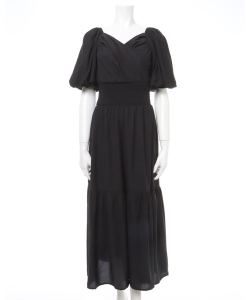 INGNI（イング）の「カシュクールティアードパフスリーブ／ワンピース（ワンピース・レディース・ブラック/グレー/オフホワイト・M）」の15枚目の写真