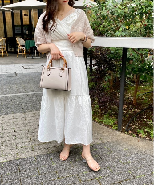 INGNI（イング）の「カシュクールティアードパフスリーブ／ワンピース（ワンピース・レディース・ブラック/グレー/オフホワイト・M）」の12枚目の写真