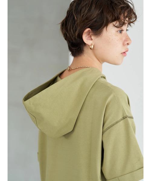 earth music&ecology（アースミュージックアンドエコロジー）の「フーディーカットソーワンピース（ワンピース・レディース・イエロー/ブルー/ホワイト系その他2・FREE）」の18枚目の写真