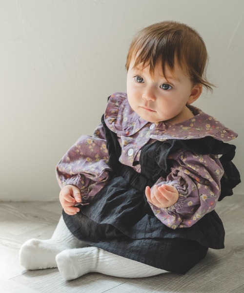 pairmanon（ペアマノン）の「【ベビー】ティアードフリルジャンパースカート（ジャンパースカート・キッズ・ブラック/ベージュ/インディゴブルー・80/70）」の2枚目の写真