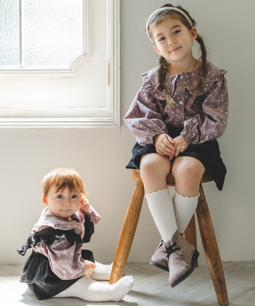 pairmanon（ペアマノン）の「【ベビー】ティアードフリルジャンパースカート（ジャンパースカート・キッズ・ブラック/ベージュ/インディゴブルー・80/70）」の5枚目の写真