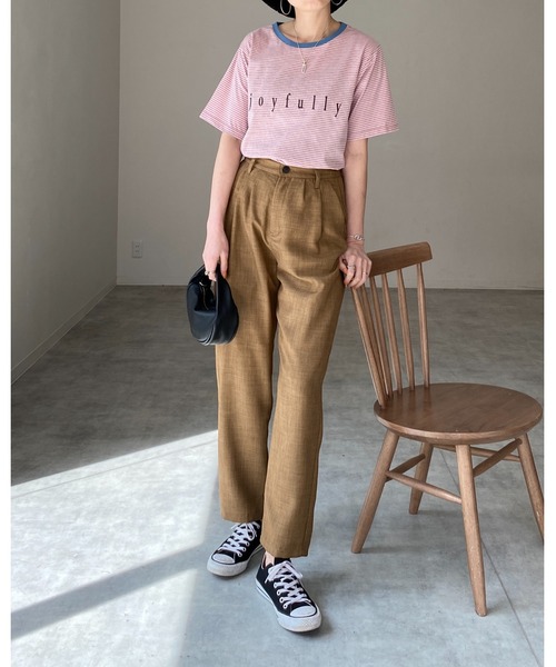 She's Closet(シーズクローゼット)の「メッセージロゴ刺繍配色リンガーマルチボーダー半袖Tシャツ(Tシャツ/カットソー・レディース・ホワイト/ピンク/ブルー・FREE)」の20枚目の写真