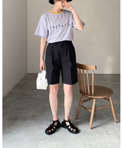 She's Closet(シーズクローゼット)の「メッセージロゴ刺繍配色リンガーマルチボーダー半袖Tシャツ(Tシャツ/カットソー・レディース・ホワイト/ピンク/ブルー・FREE)」の17枚目の写真
