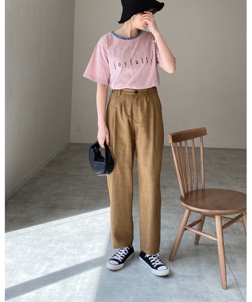 She's Closet(シーズクローゼット)の「メッセージロゴ刺繍配色リンガーマルチボーダー半袖Tシャツ(Tシャツ/カットソー・レディース・ホワイト/ピンク/ブルー・FREE)」の16枚目の写真