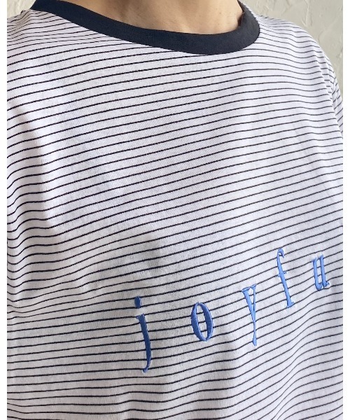 She's Closet(シーズクローゼット)の「メッセージロゴ刺繍配色リンガーマルチボーダー半袖Tシャツ(Tシャツ/カットソー・レディース・ホワイト/ピンク/ブルー・FREE)」の11枚目の写真