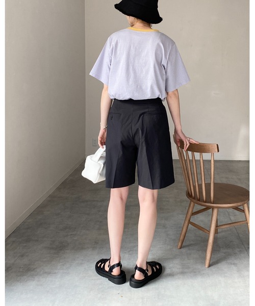 She's Closet(シーズクローゼット)の「メッセージロゴ刺繍配色リンガーマルチボーダー半袖Tシャツ(Tシャツ/カットソー・レディース・ホワイト/ピンク/ブルー・FREE)」の4枚目の写真