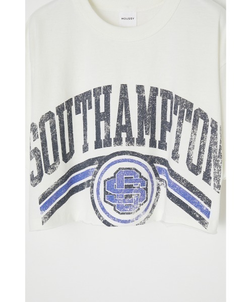 MOUSSY(マウジー)の「SOUTHAMPTON CROP Tシャツ(Tシャツ/カットソー・レディース・ブラック/オフホワイト/ブルー・FREE)」の9枚目の写真