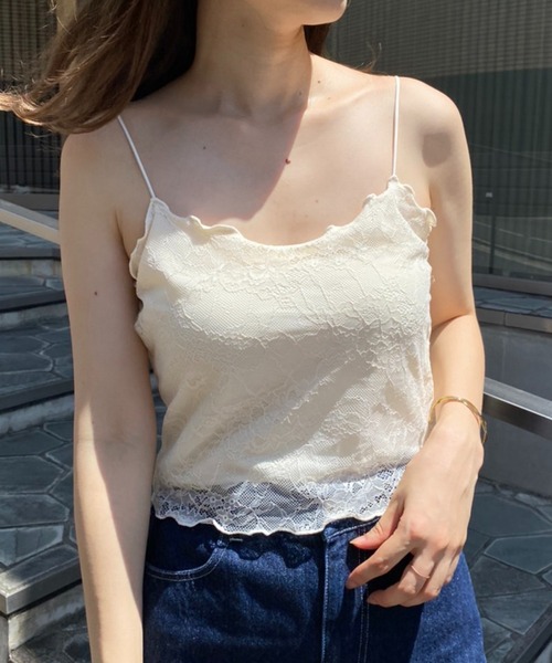 one after another NICE CLAUP（ワンアフターアナザーナイスクラップ）の「アソートカップ付きキャミソール（キャミソール・レディース・パープル/オフホワイト/アイボリー/ミント・FREE）」の12枚目の写真