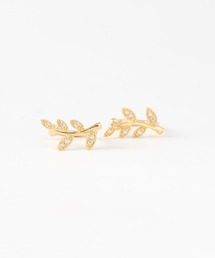 JUICY ROCK | GP(SV925)/SV925 CZリーフカフイヤリング(イヤリング)