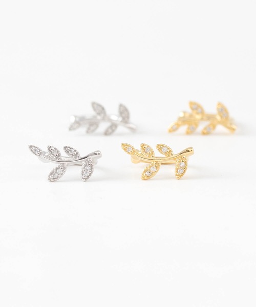 JUICY ROCK（ジューシーロック）の「GP(SV925)/SV925 CZリーフカフイヤリング（イヤリング・レディース・シルバー/ゴールド・ONE SIZE）」の7枚目の写真