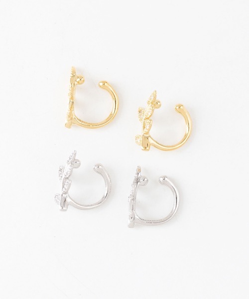 JUICY ROCK（ジューシーロック）の「GP(SV925)/SV925 CZリーフカフイヤリング（イヤリング・レディース・シルバー/ゴールド・ONE SIZE）」の3枚目の写真