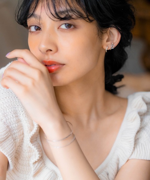 JUICY ROCK（ジューシーロック）の「GP(SV925)/SV925 CZリーフカフイヤリング（イヤリング・レディース・シルバー/ゴールド・ONE SIZE）」の5枚目の写真