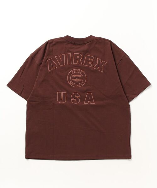 AVIREX（アヴィレックス）の「【直営店限定】VARSITY LOGO T-SHIRT/ バーシティーロゴティーシャツ（Tシャツ/カットソー・レディース・ブラック/ピンク/ホワイト系2/ダークグリーン系/ブラウン/グリーン/マスタード・F）」の13枚目の写真