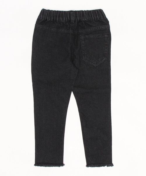 coca（coca）（コカ）の「キッズ 裾フリンジデニムスキニー（デニムパンツ・キッズ・ブラック/ブルー・100/110/120/130/140）」の3枚目の写真