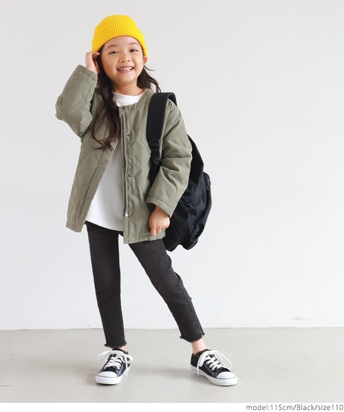 coca（coca）（コカ）の「キッズ 裾フリンジデニムスキニー（デニムパンツ・キッズ・ブラック/ブルー・100/110/120/130/140）」の7枚目の写真